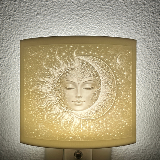 Sun & Moon Night Light | Celestial LED Plug-In, Auto On/Off