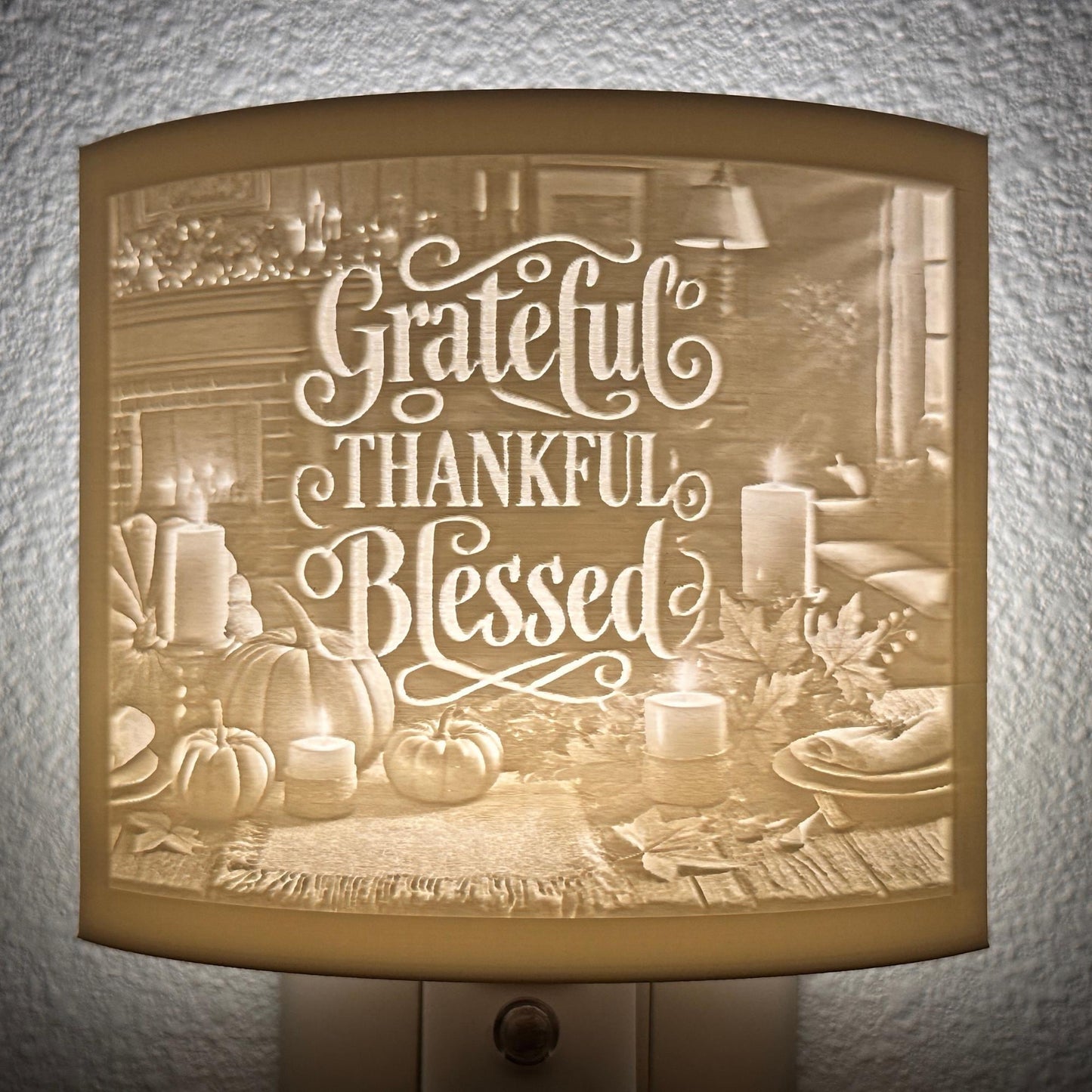 Grateful Thankful Blessed Night Light