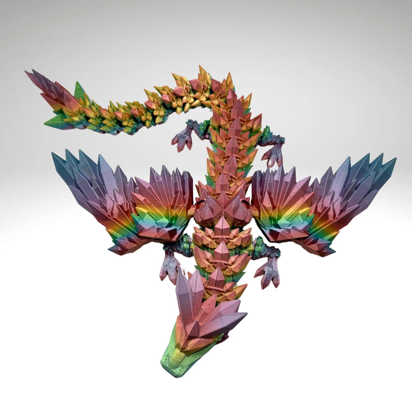 Articulated Crystal Winged Dragon – Fidget – Fantasy Dragon Desk Decor – Unique Gift for Dragon Lovers