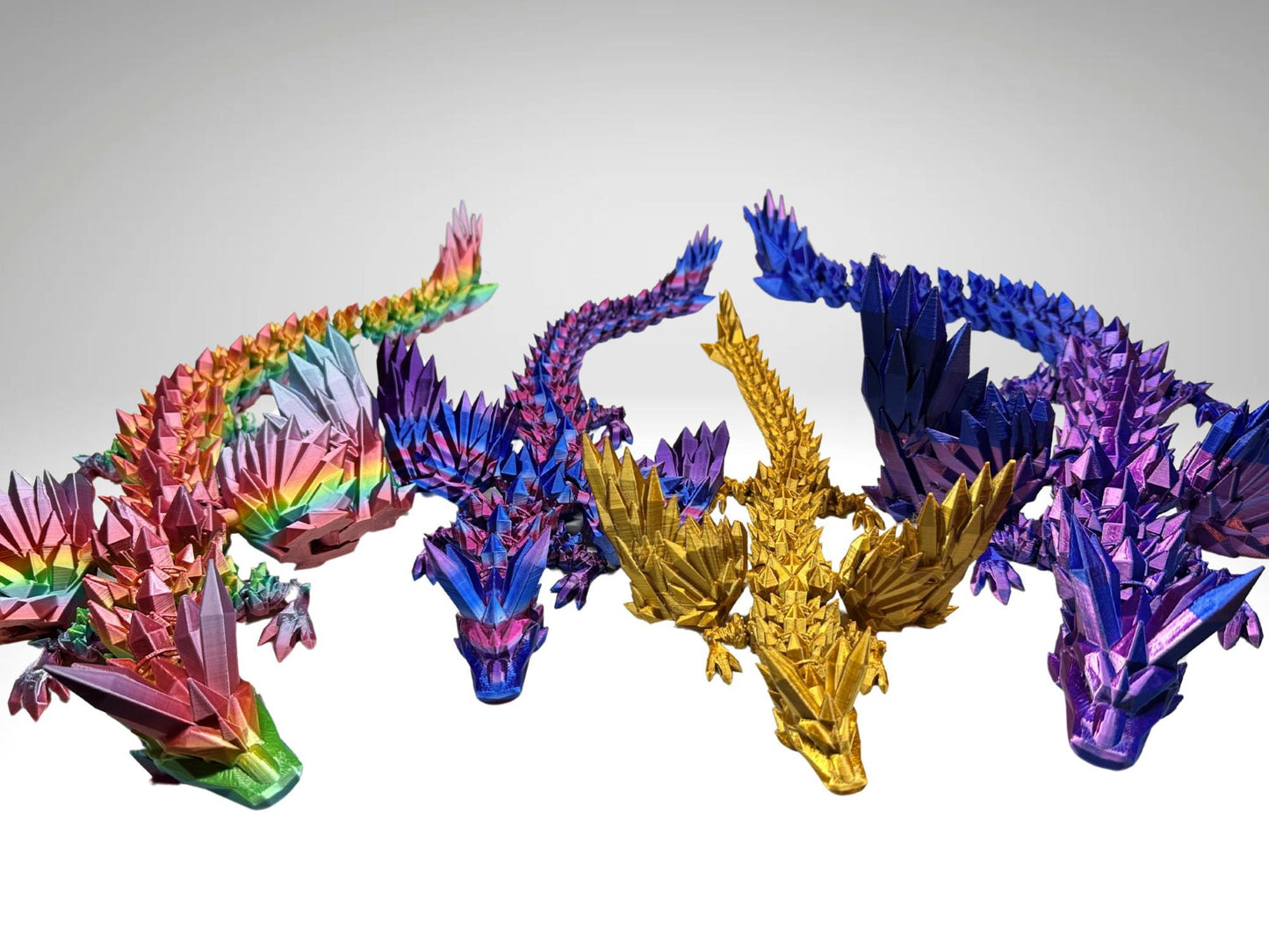 Articulated Crystal Winged Dragon – Fidget – Fantasy Dragon Desk Decor – Unique Gift for Dragon Lovers