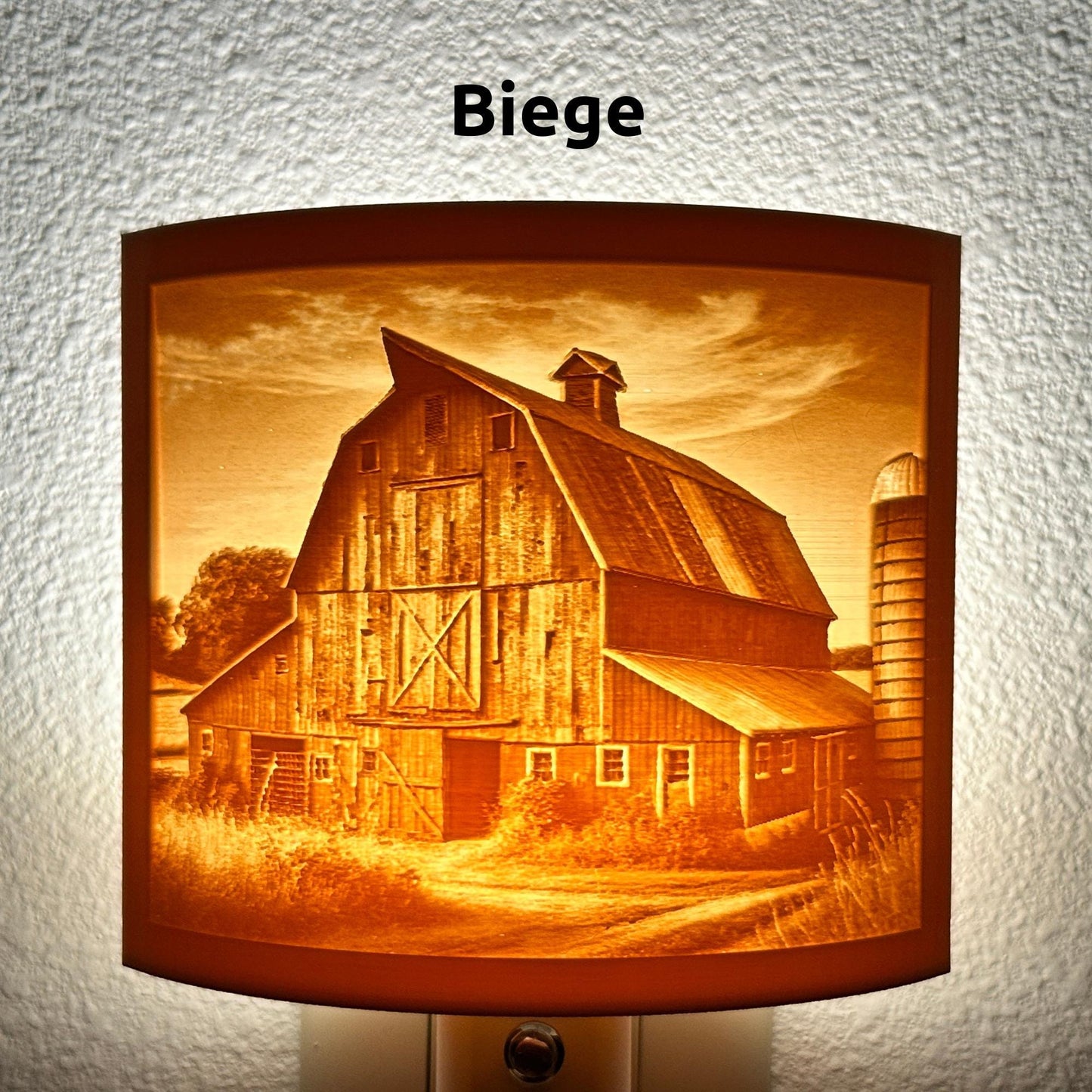 Rustic Barn Night Light | Farmhouse Decor | Available in Beige or White