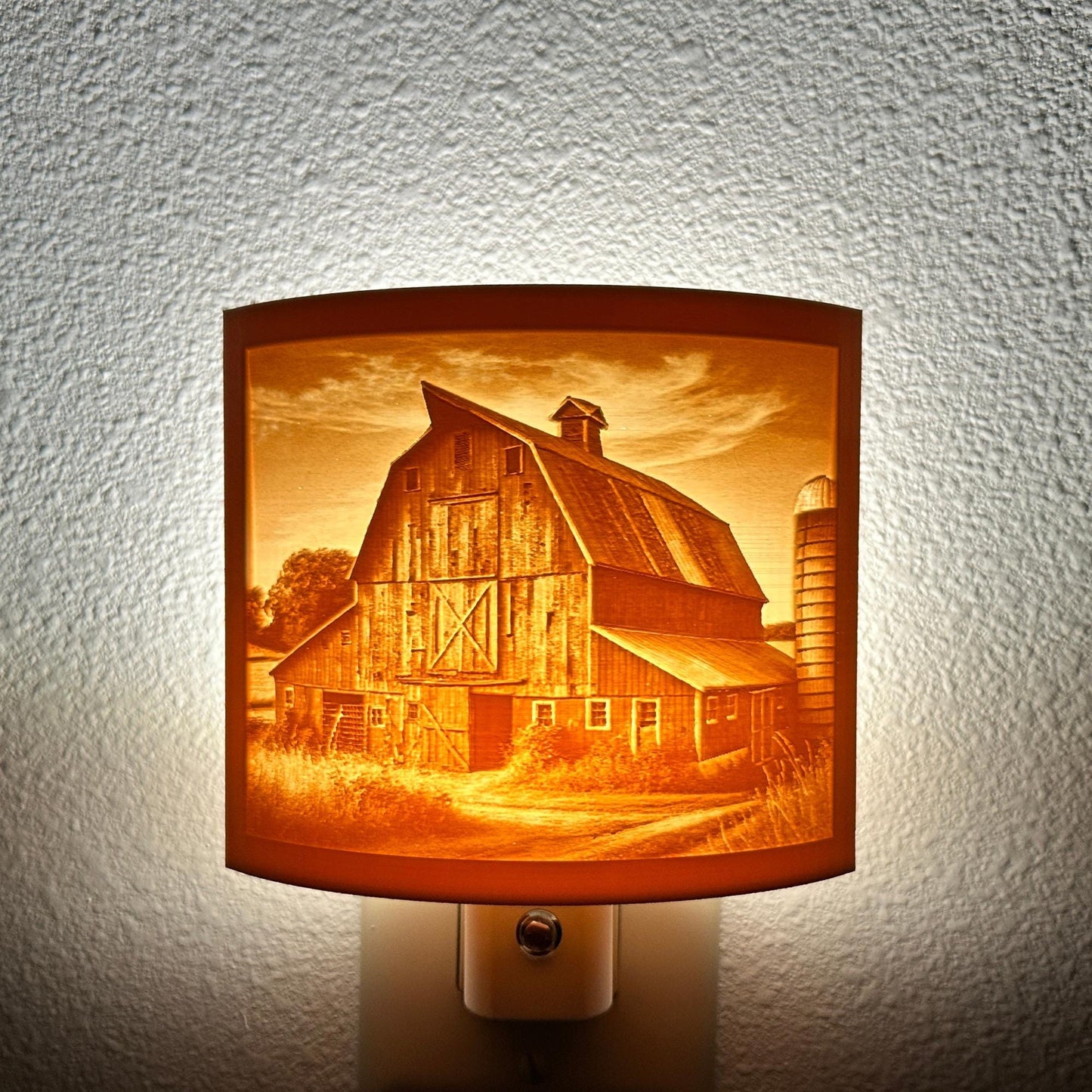 Rustic Barn Night Light | Farmhouse Decor | Available in Beige or White