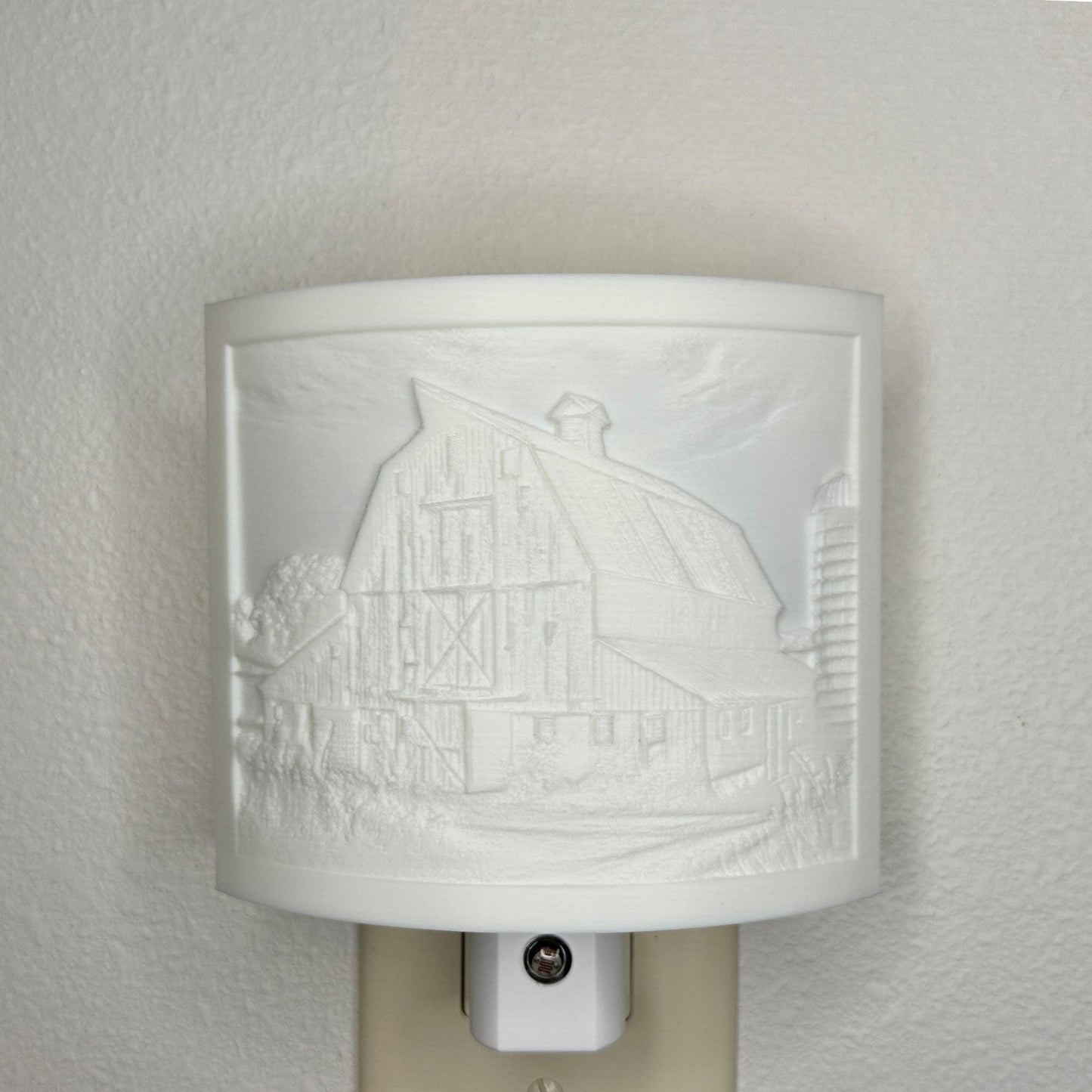 Rustic Barn Night Light | Farmhouse Decor | Available in Beige or White