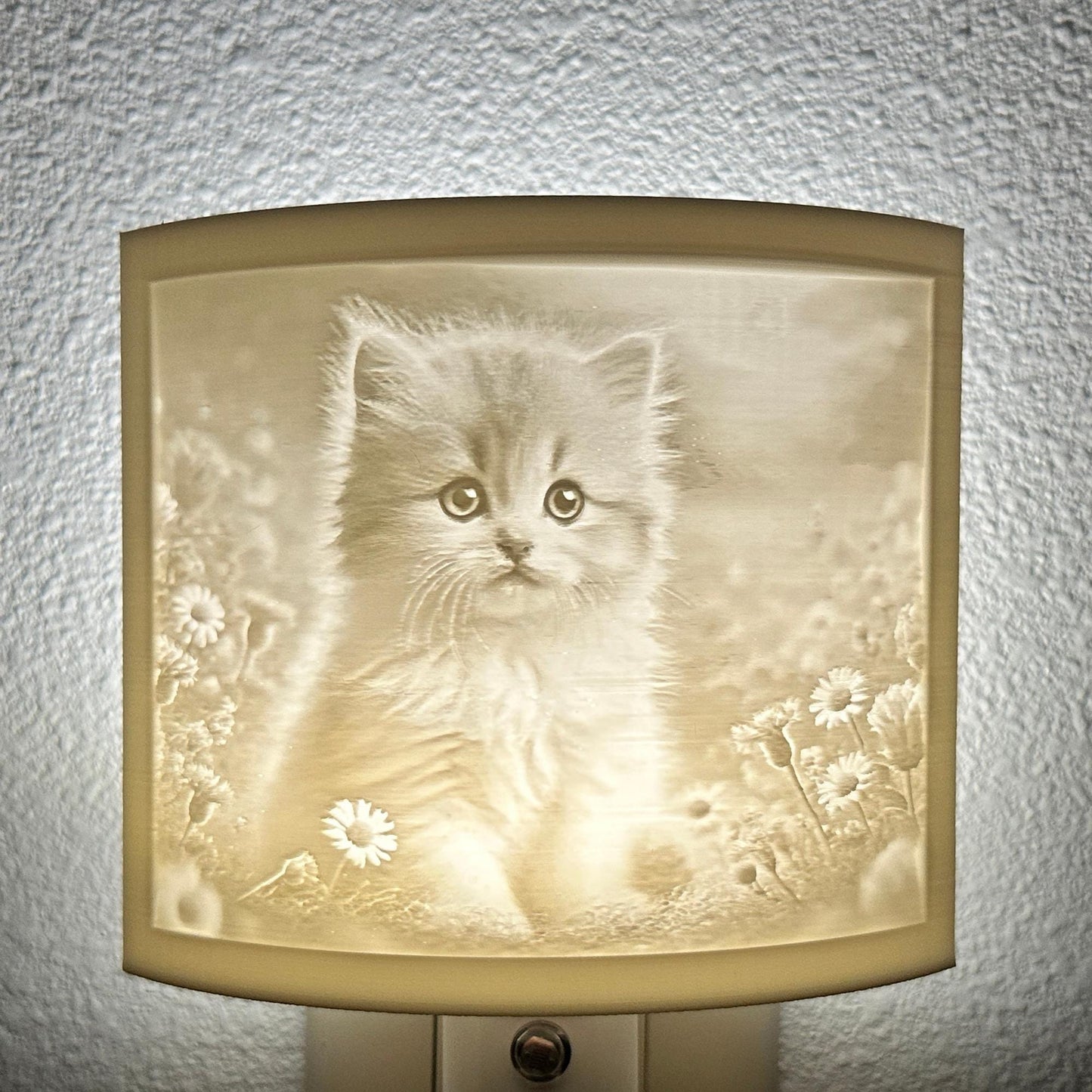 Kitten Night Light | Cute Decor | Available in Beige or White