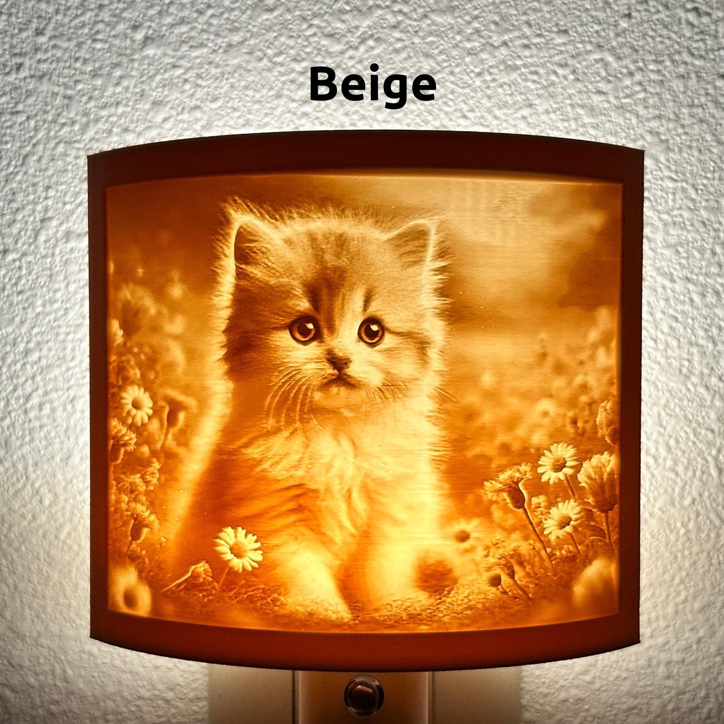 Kitten Night Light | Cute Decor | Available in Beige or White
