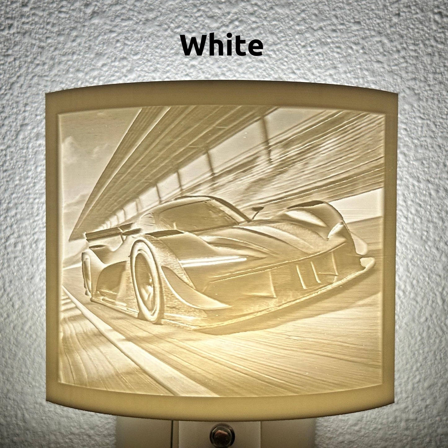 Race Car Night Light | Room Decor | Available in Beige or White
