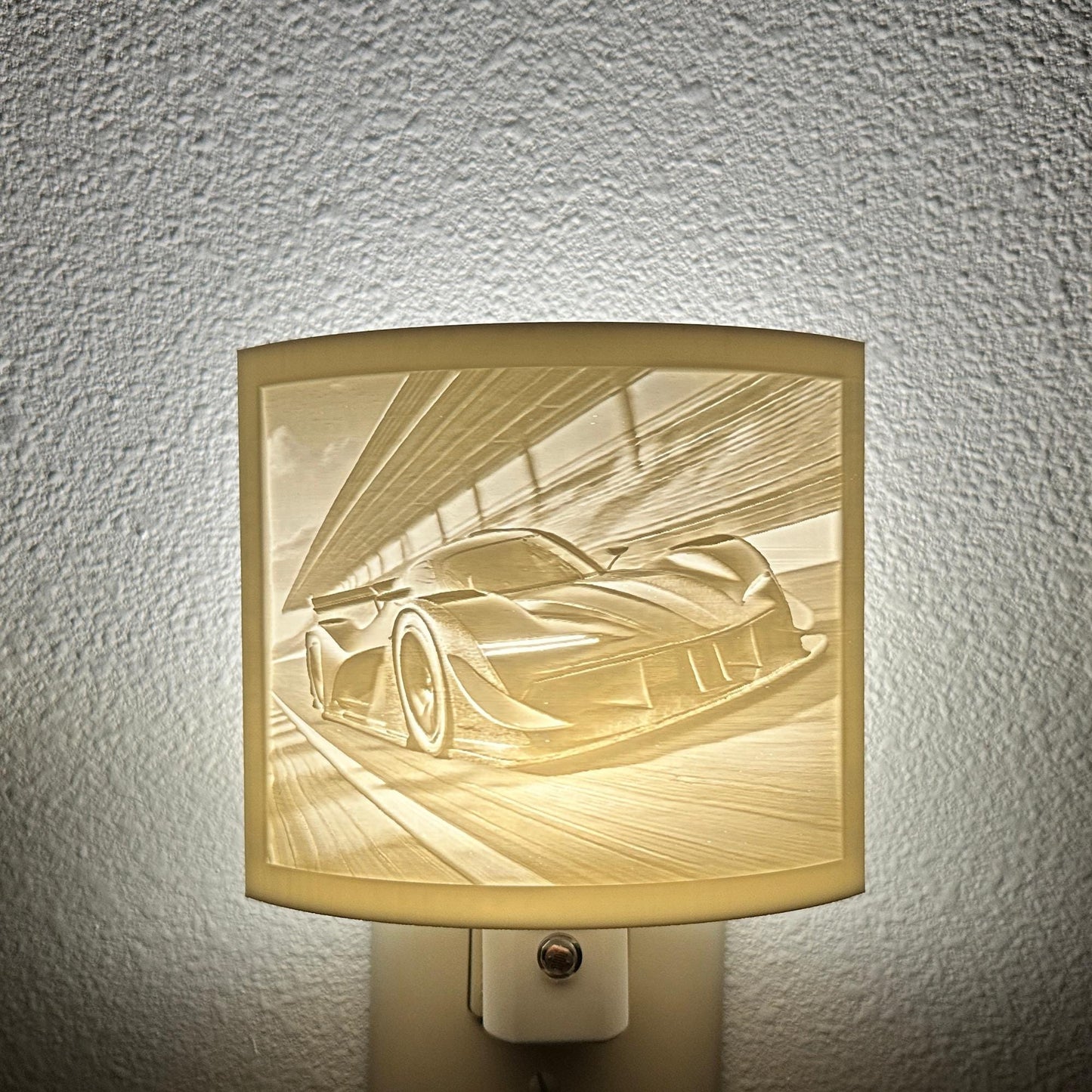 Race Car Night Light | Room Decor | Available in Beige or White