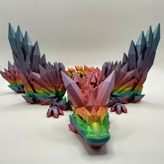 Articulated Crystal Winged Dragon – Fidget – Fantasy Dragon Desk Decor – Unique Gift for Dragon Lovers