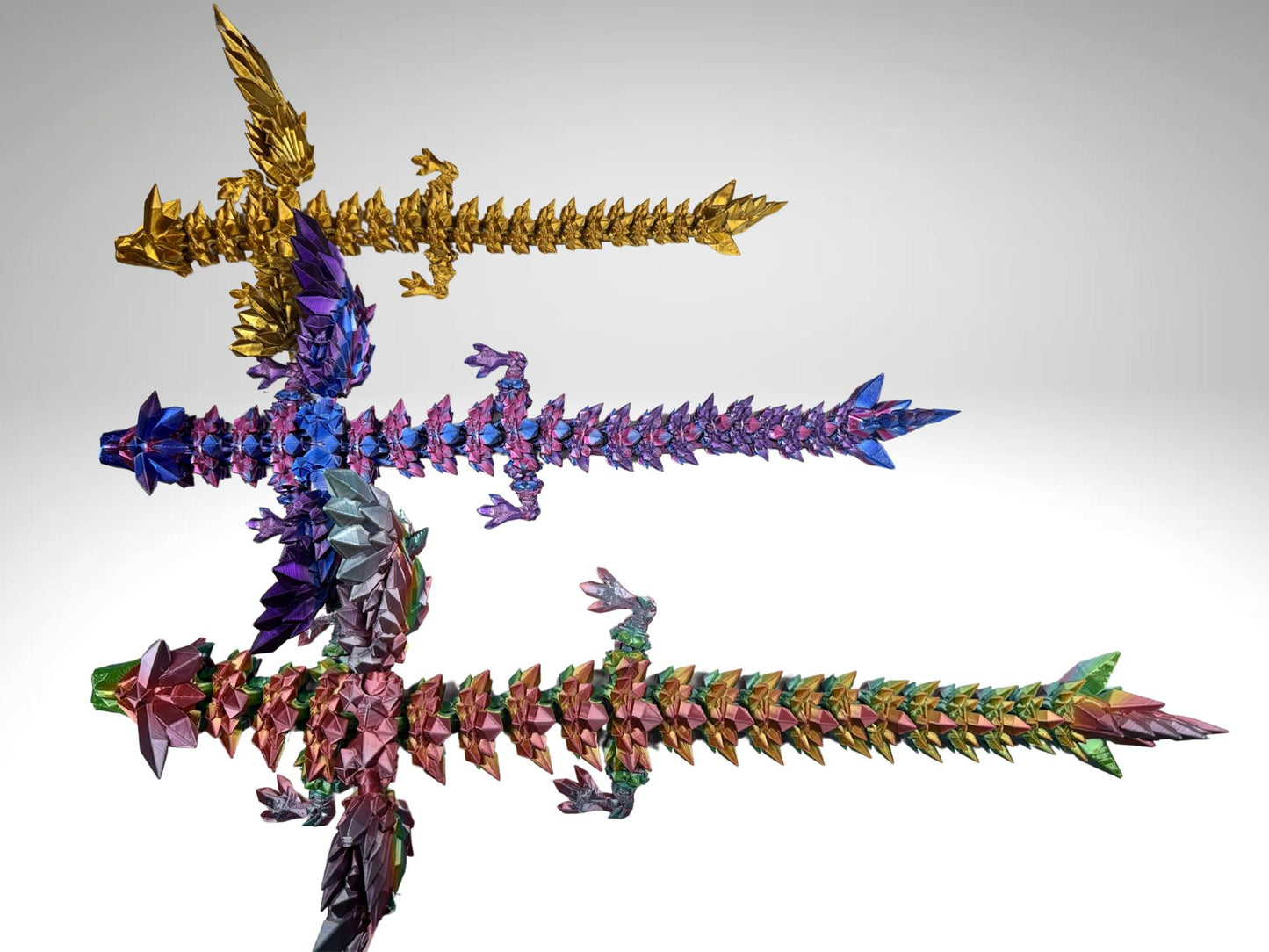 Articulated Crystal Winged Dragon – Fidget – Fantasy Dragon Desk Decor – Unique Gift for Dragon Lovers