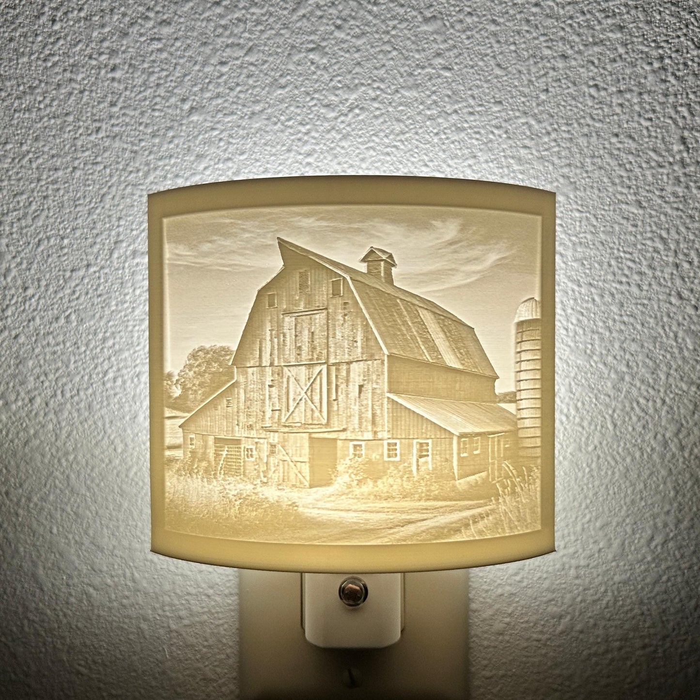 Rustic Barn Night Light | Farmhouse Decor | Available in Beige or White