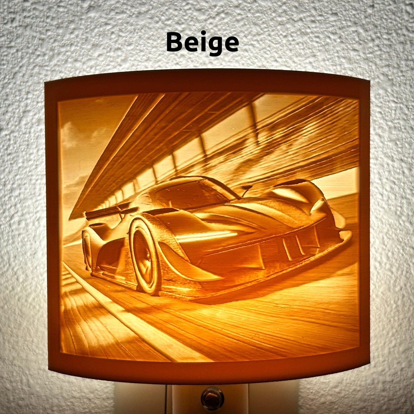Race Car Night Light | Room Decor | Available in Beige or White