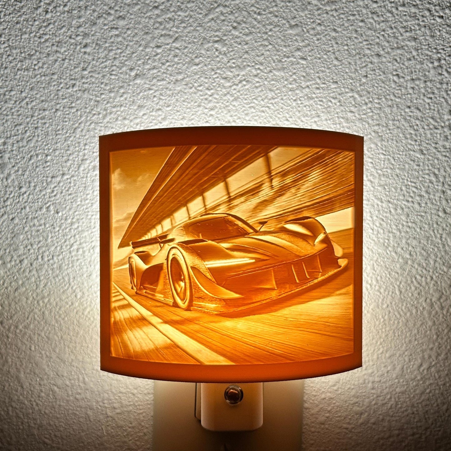 Race Car Night Light | Room Decor | Available in Beige or White