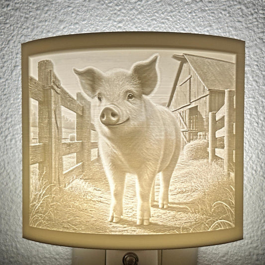 Farm Pig Night Light – Barnyard Animal Decor for Country Homes and Animal Lovers