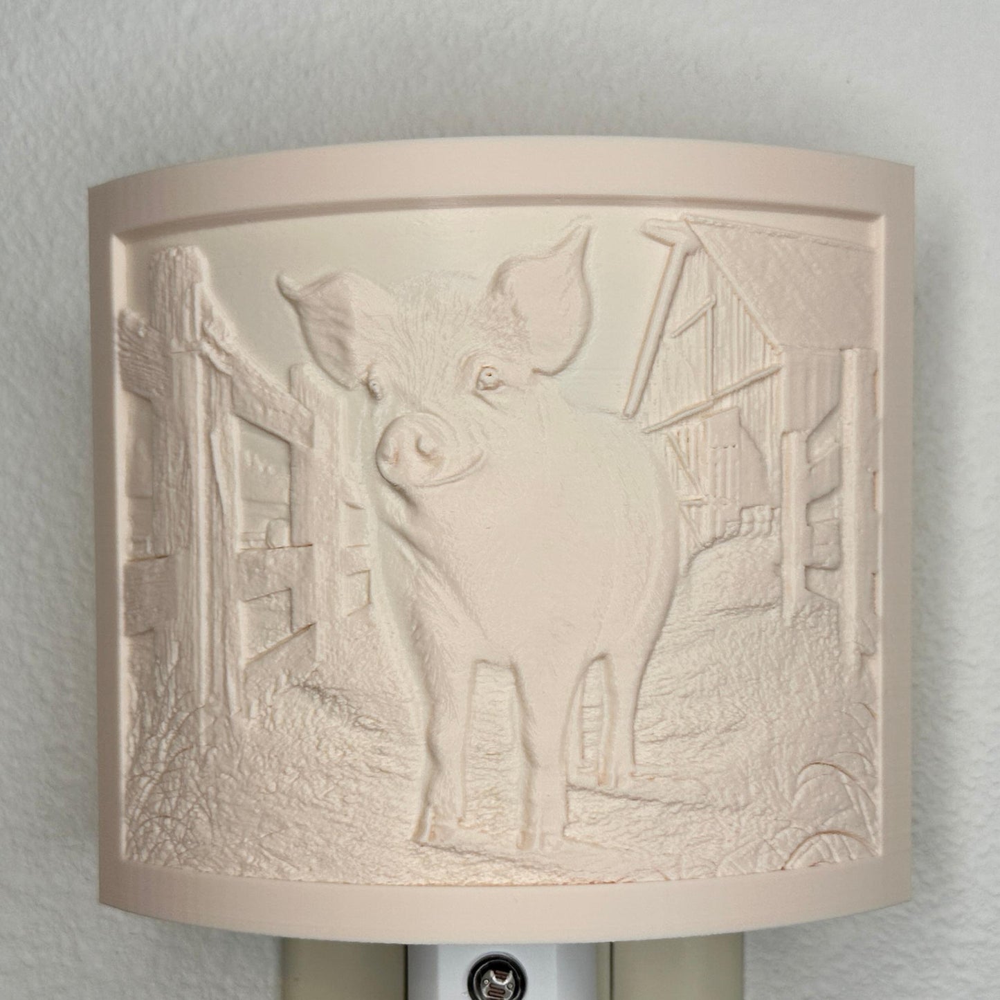Farm Pig Night Light – Barnyard Animal Decor for Country Homes and Animal Lovers