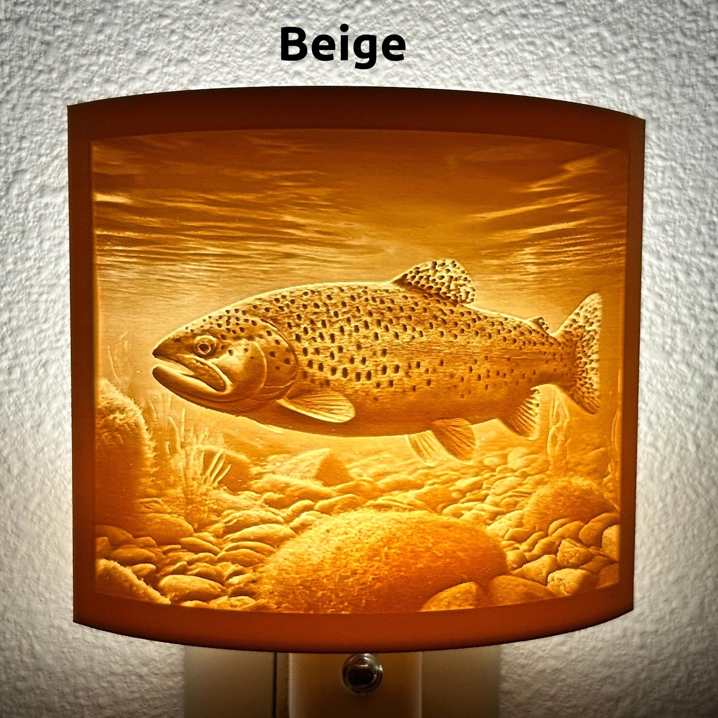Trout Night Light – Fish Scene for Rustic Cabin or Lake House Décor