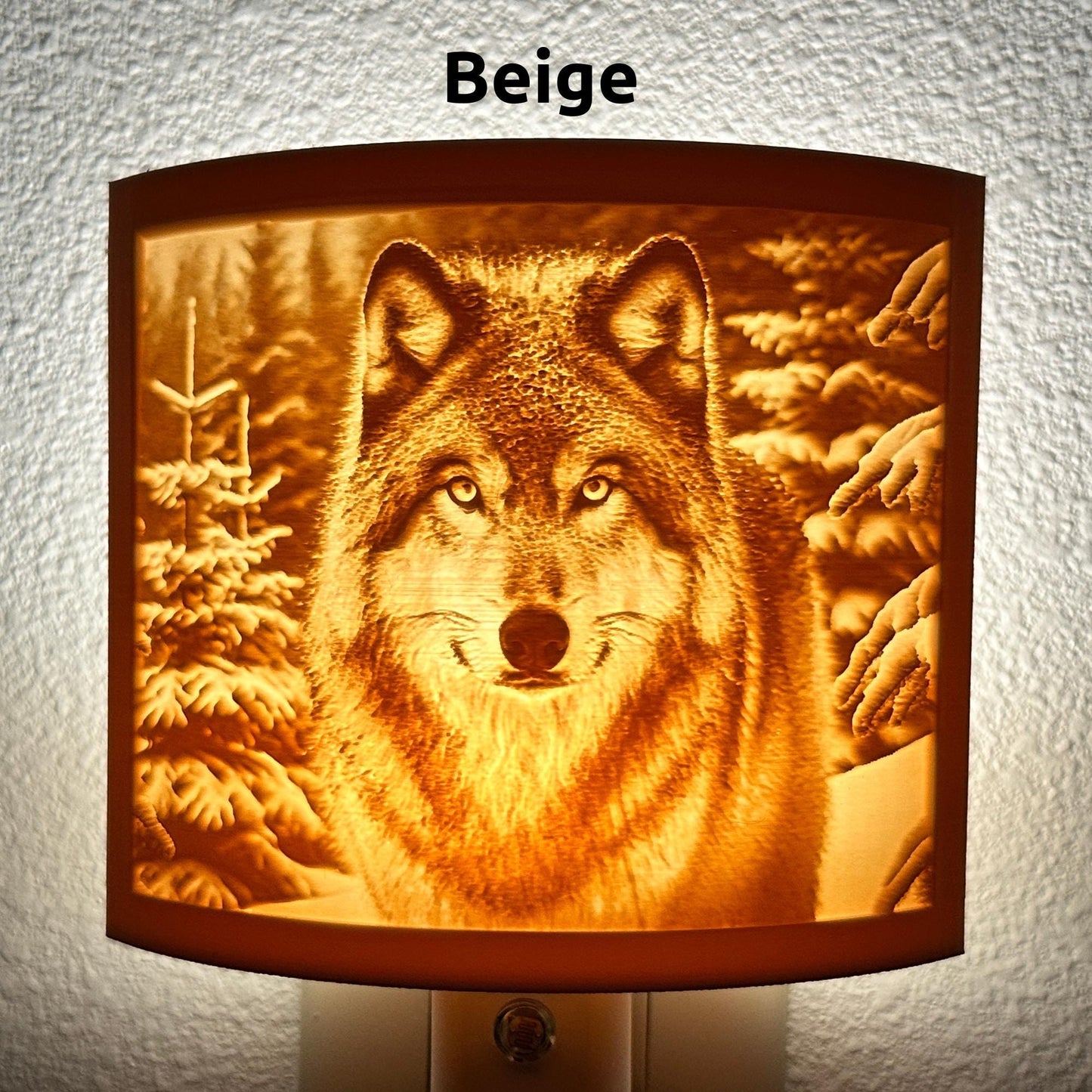Wolf Night Light | Rustic Cabin Décor | Wildlife Gift | Forest Wolf Scene | Animal Lover Nightlight