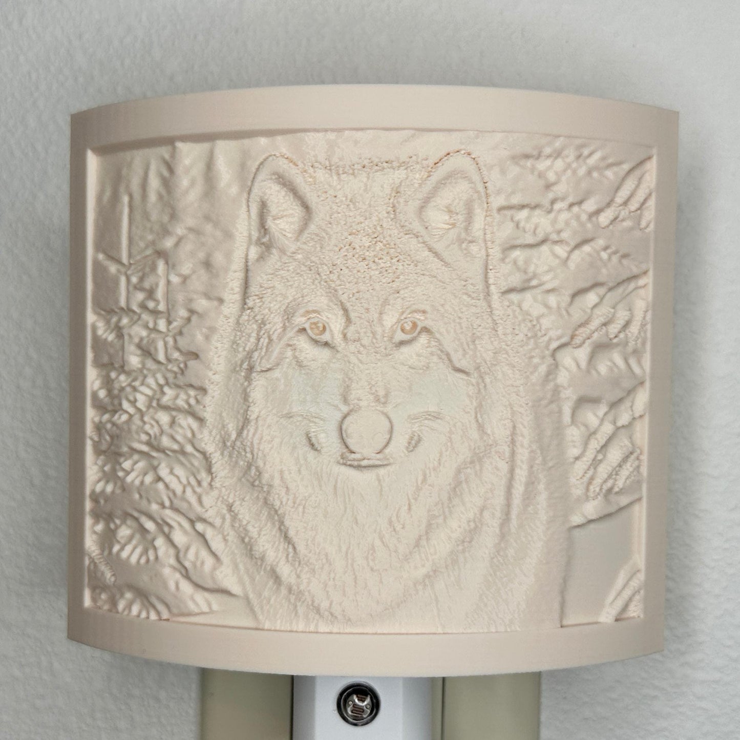 Wolf Night Light | Rustic Cabin Décor | Wildlife Gift | Forest Wolf Scene | Animal Lover Nightlight