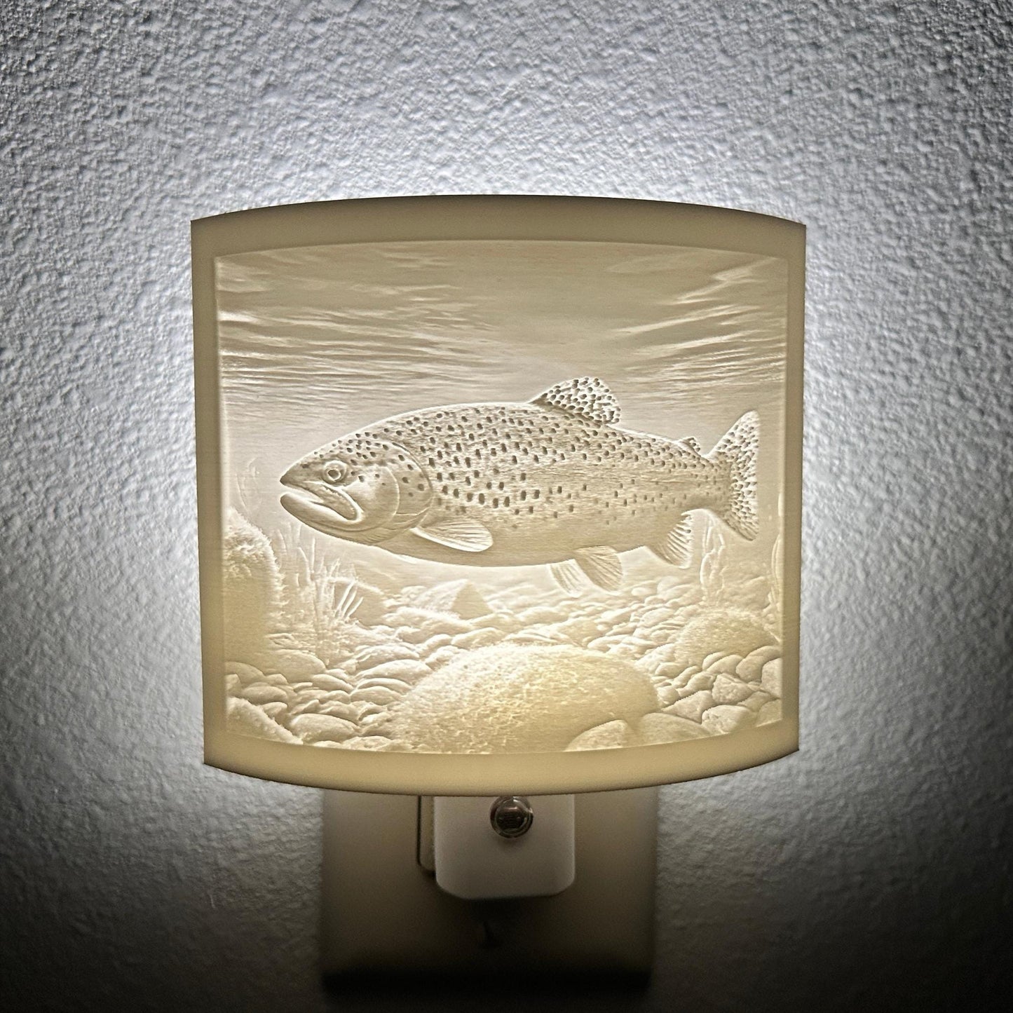 Trout Night Light – Fish Scene for Rustic Cabin or Lake House Décor