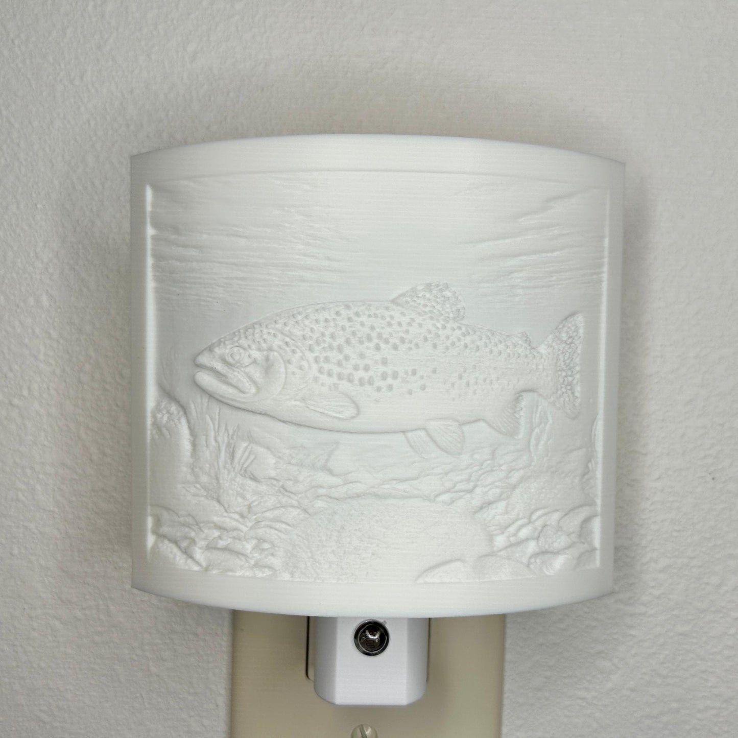 Trout Night Light – Fish Scene for Rustic Cabin or Lake House Décor