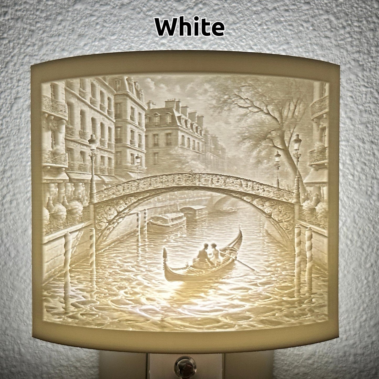 Venetian Gondola Scene Night Light – Romantic Canal Scene
