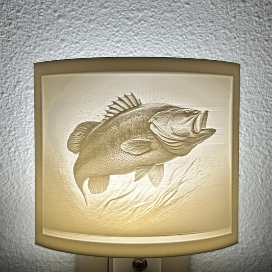 Bass Night Light - Cabin, Lake House, or Fisherman Gift
