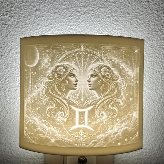 Gemini Zodiac Night Light – Light with Twin Design for Astrology Lovers and Celestial Decor