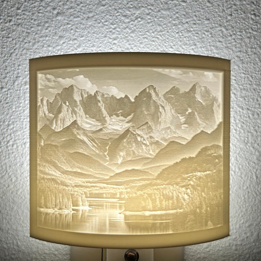 Peaceful Mountain Lake Night Light