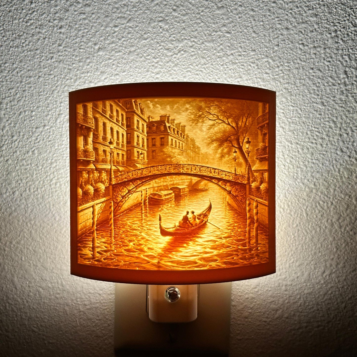 Venetian Gondola Scene Night Light – Romantic Canal Scene