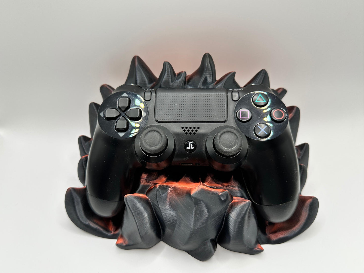 Flame-Themed Xbox or PlayStation Controller Holder – Gamer Desk Accessory – Choose Console & Color – Gift for Gamers