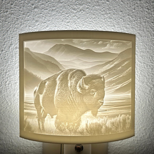 Bison Night Light – Cabin, Lodge, or Rustic Western Decor