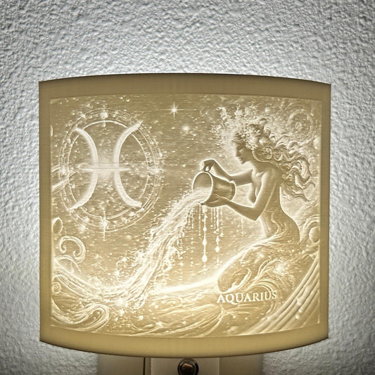 Aquarius Zodiac Night Light – Water Bearer Design for Astrology Lovers and Celestial Decor