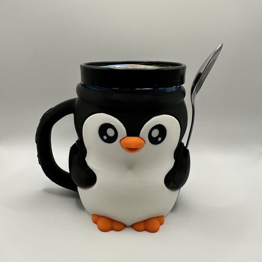 Penguin Ice Cream Pint Holder with Spoon Slots | Novelty Gift