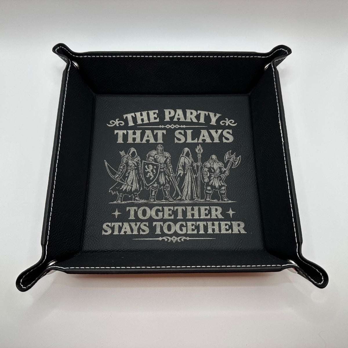 6" Rolling Area - Party That Slays Dice Tray, Engraved Fantasy Dice Rolling Tray, Tabletop RPG Gift