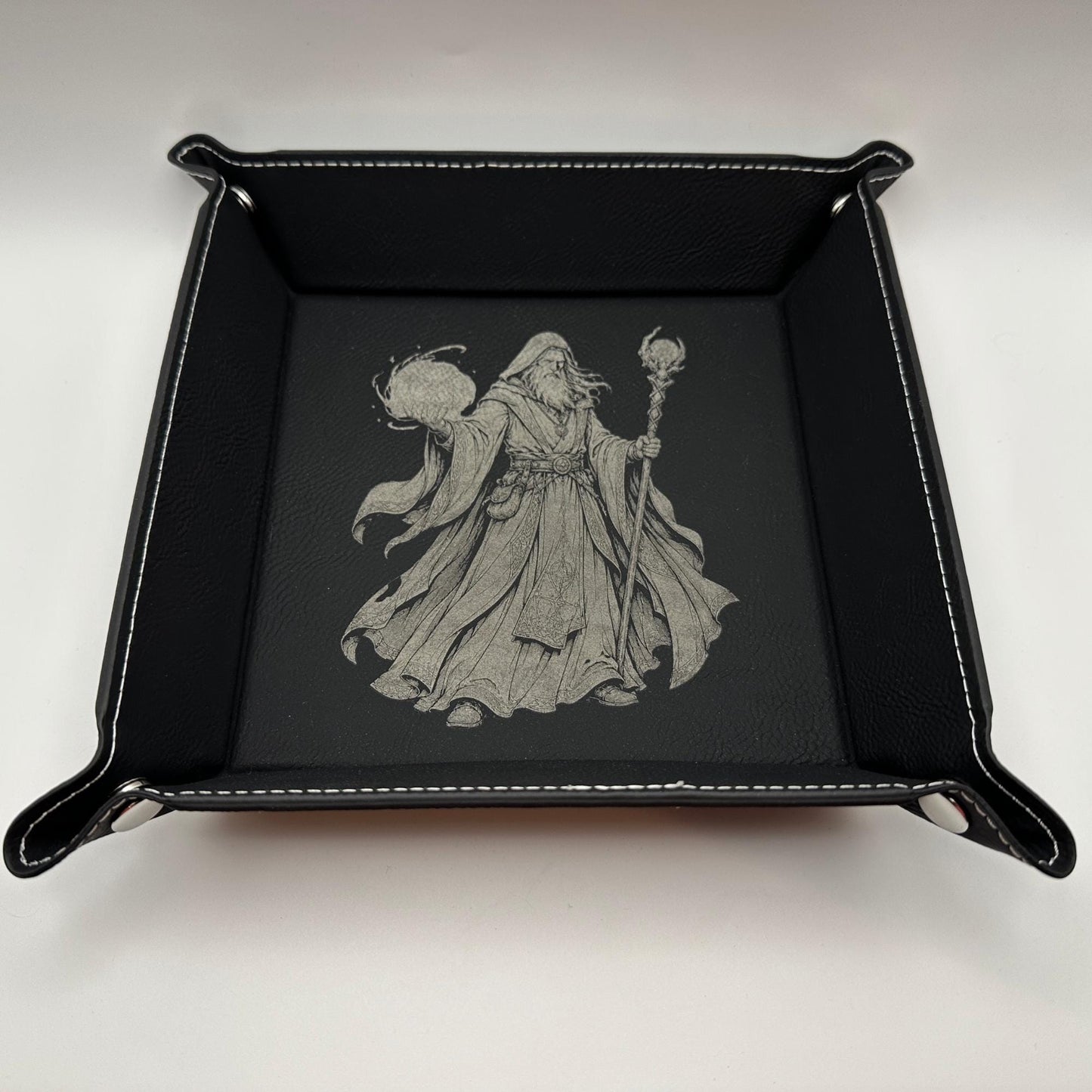 9" Rolling Area-Wizard Dice Tray, Engraved Fantasy Dice Rolling Tray, Tabletop RPG Gift