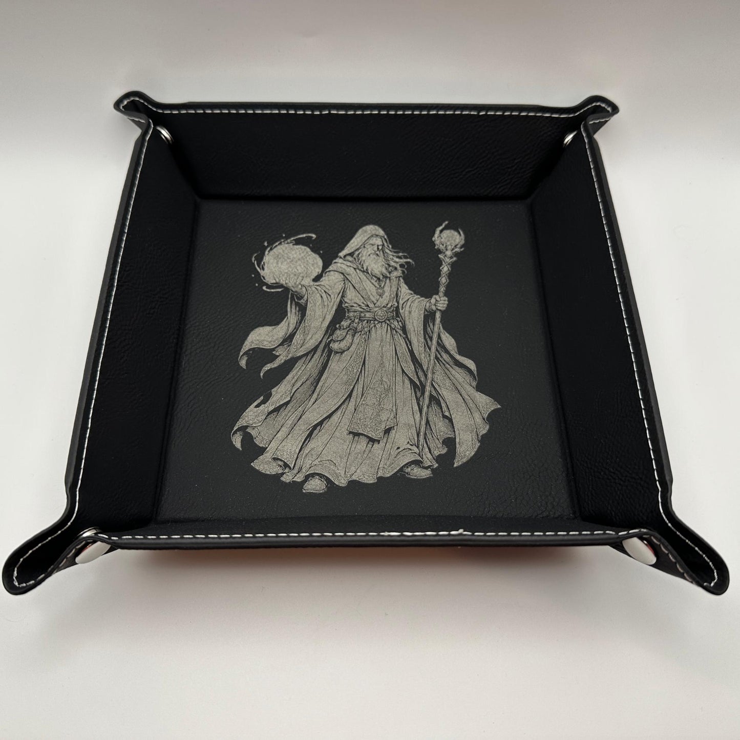 6" Rolling Area-Wizard Dice Tray, Engraved Fantasy Dice Rolling Tray, Tabletop RPG Gift
