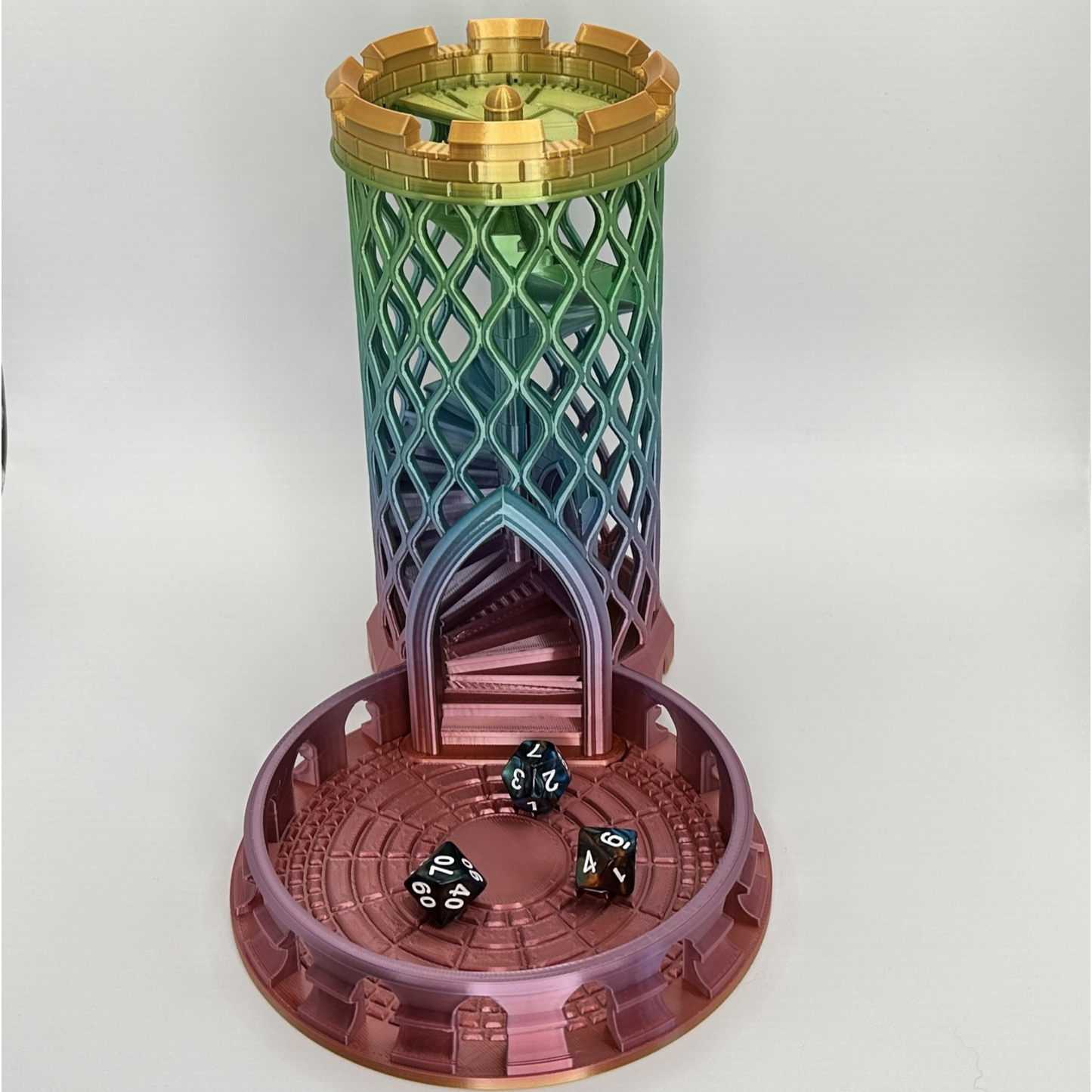Castle Dice Tower | DnD RPG Dice Roller | Optional Tray | Custom Color