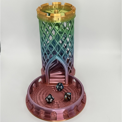 Castle Dice Tower | DnD RPG Dice Roller | Optional Tray | Custom Color