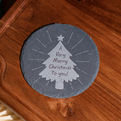 Personalized Engraved Slate Coaster Set