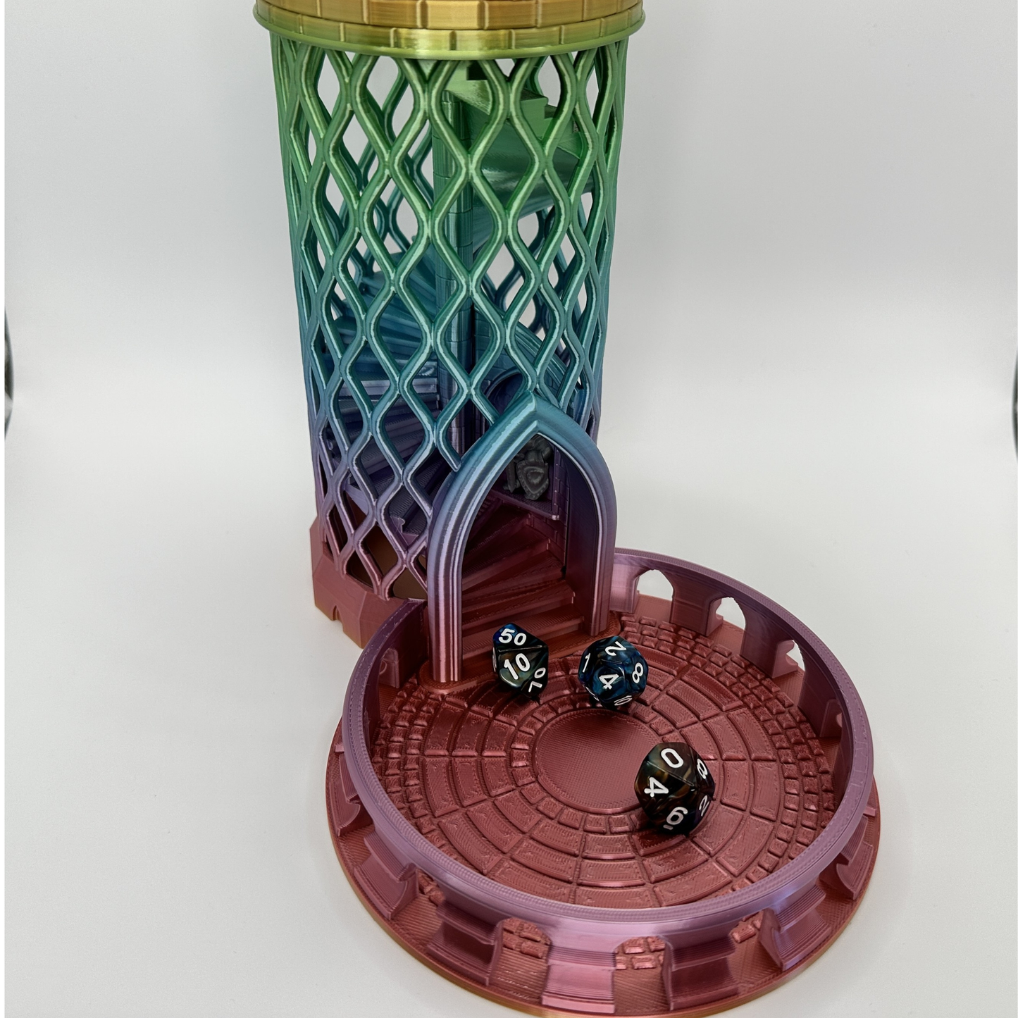 Castle Dice Tower | DnD RPG Dice Roller | Optional Tray | Custom Color