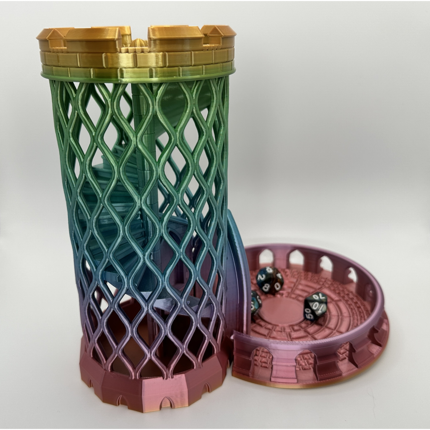 Castle Dice Tower | DnD RPG Dice Roller | Optional Tray | Custom Color
