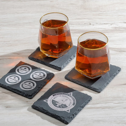 Personalized Engraved Slate Coaster Set