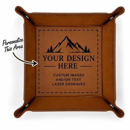 Personalized Leatherette Dice Tray – Custom Laser Engraved Design