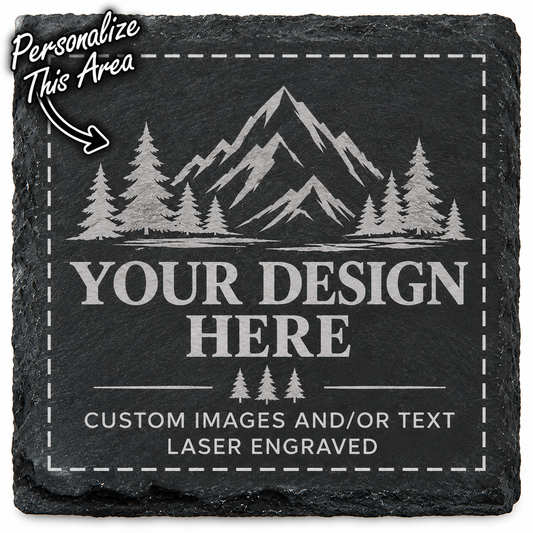 Personalized Engraved Slate Coaster Set