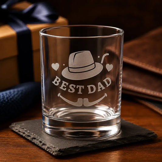 Personalized Laser Engraved Whiskey Glass - 11 oz. glass