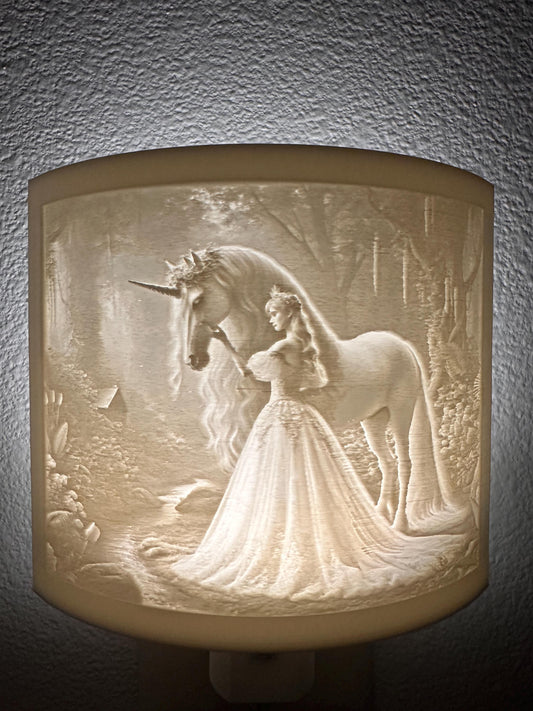 Enchanted Visions Collection Night Lights - Princess with Unicorn