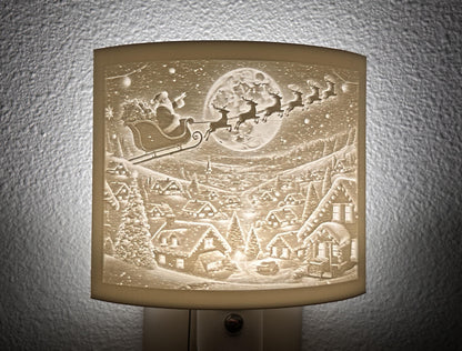 Christmas Collection Night Light - Santa and Flying Reindeer