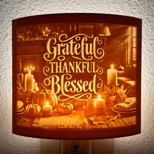 Grateful Thankful Blessed Night Light