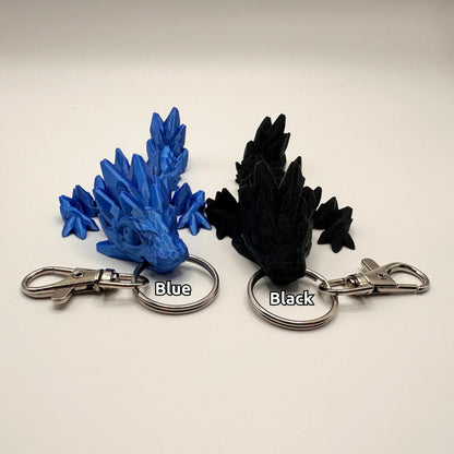 2 Articulated Dragon Fidget Keychains - Gem Stone style