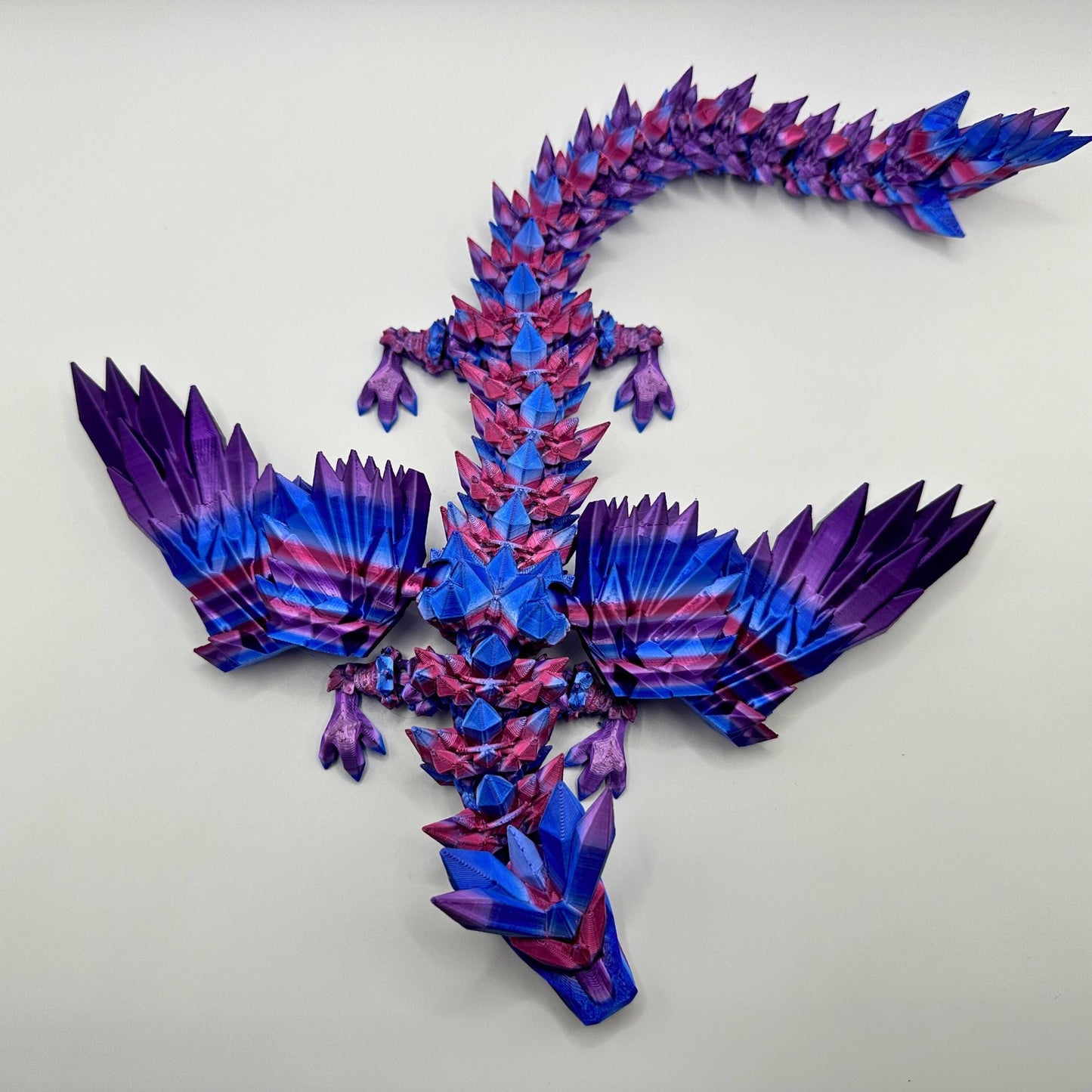 Articulated Crystal Winged Dragon – Fidget – Fantasy Dragon Desk Decor – Unique Gift for Dragon Lovers