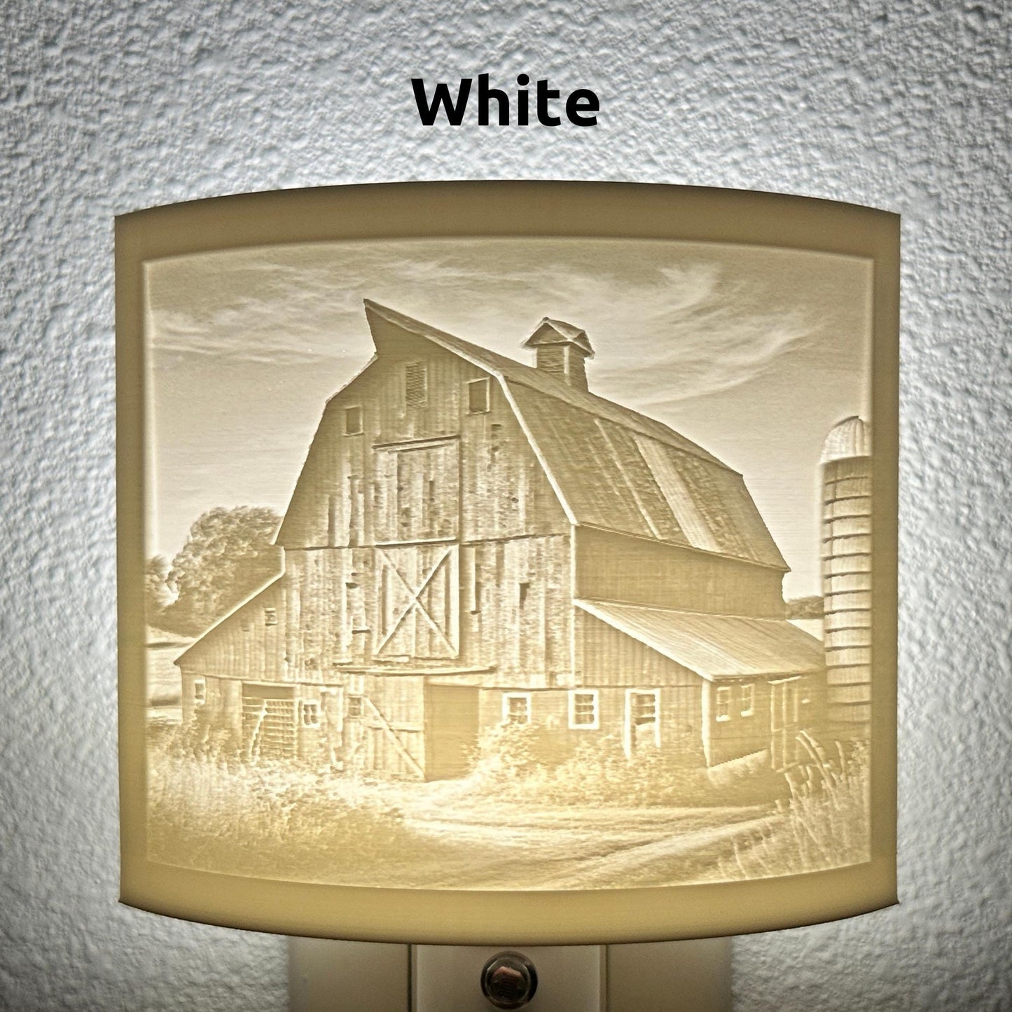 Rustic Barn Night Light | Farmhouse Decor | Available in Beige or White